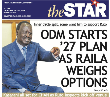 Briefs: ODM starts '27 plan as Raila weighs options