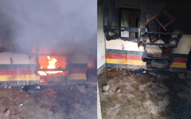 Mob torch police station in Nyamira after teen shot
