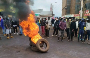 Embu residents light tires, demand Mukunji's release