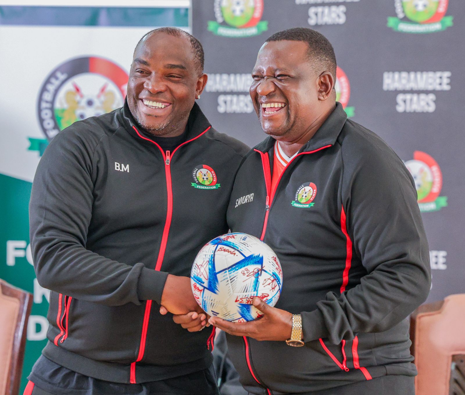Sports CS Salim Mvurya and Harambee Stars' coach Benni McCarthy