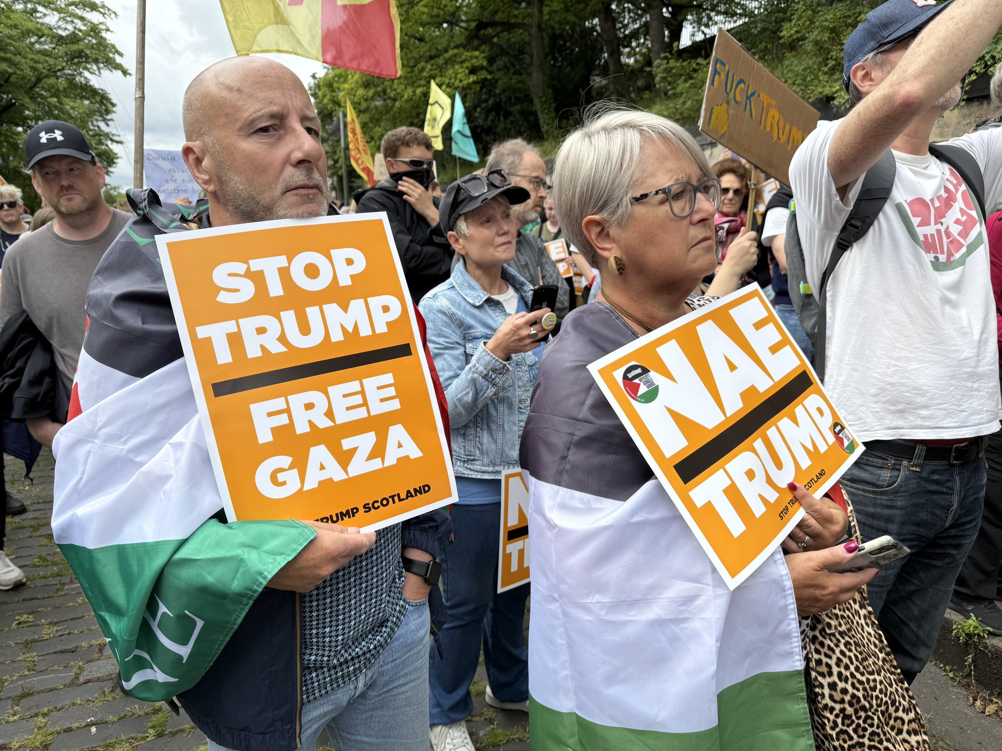 Hundreds protest Trump's visit to Scotland amid heavy security