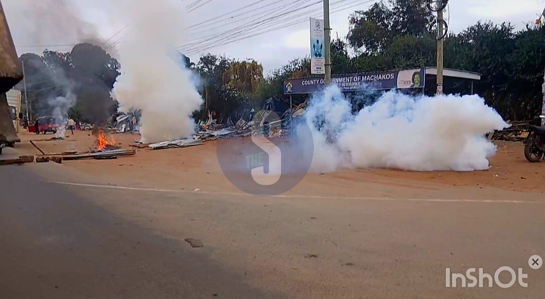 Teargas as traders protest demolitions in Machakos