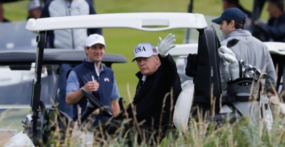 Security tightens as Donald Trump plays golf at Turnberry