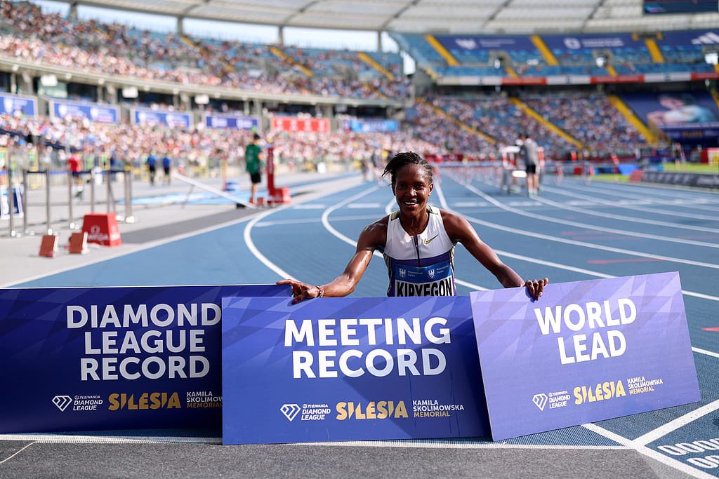 Kipyegon shines in Poland, misses 3000m World record by just a second