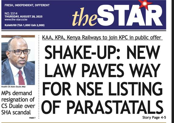 Briefs: New law paves way for NSE listing of parastatals