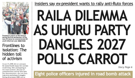Briefs: Raila dilemma as Uhuru dangles '27 polls carrot