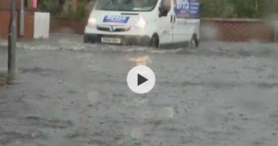 Flash flood hits village as weather warning issued