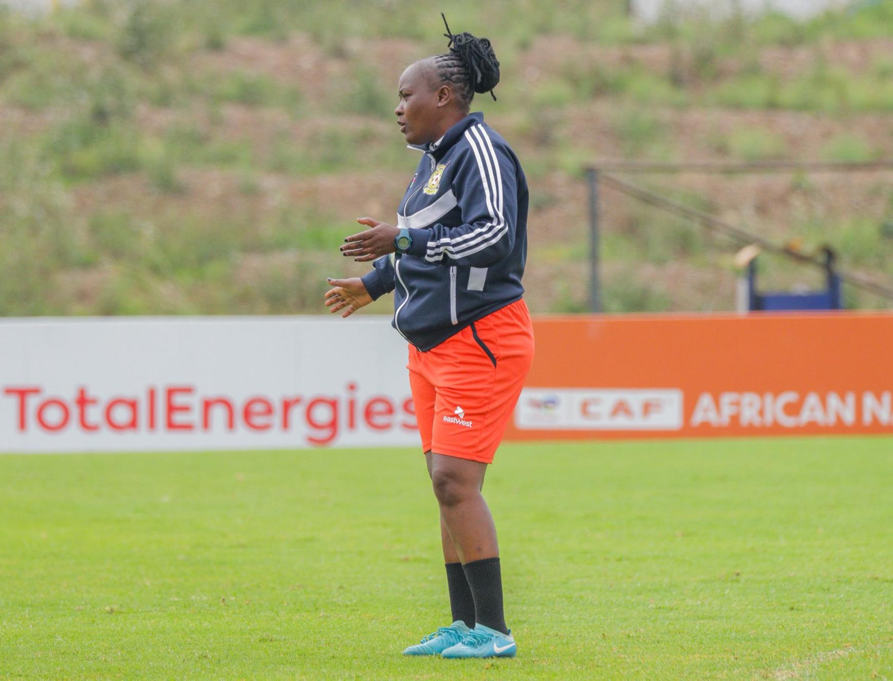 Bullets head coach Beldine Odemba during a training session at Police Sacco