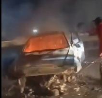 Man cheats death as car bursts into flames