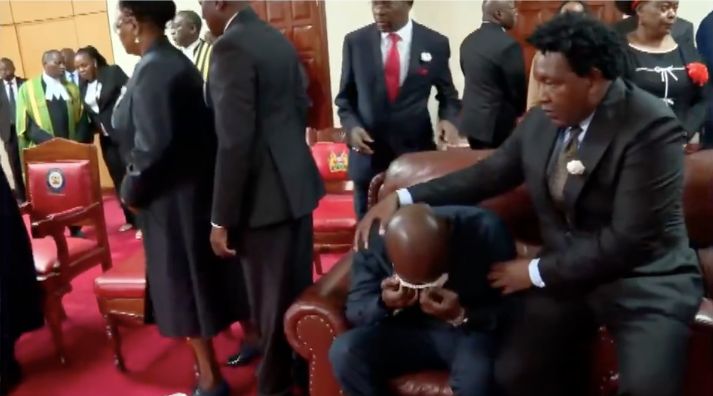 Raila’s bodyguard Ogeta overwhelmed by grief at Parliament
