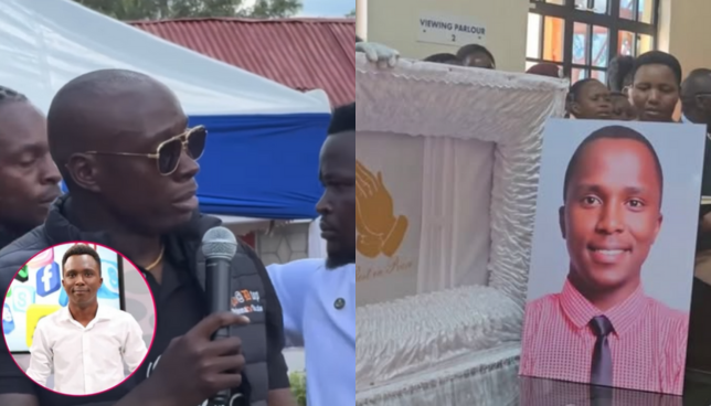 Oga Obinna Breaks Down in Tears During Kimani Mbugua’s Burial Ceremony