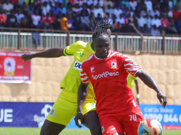 Derrick Nsubuga of Shabana in action against Mathare United at Gusii Stadium/ANGWENYI GICHANA