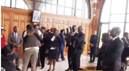 Sombre scenes at JKIA as Winnie, Rosemary mourn father