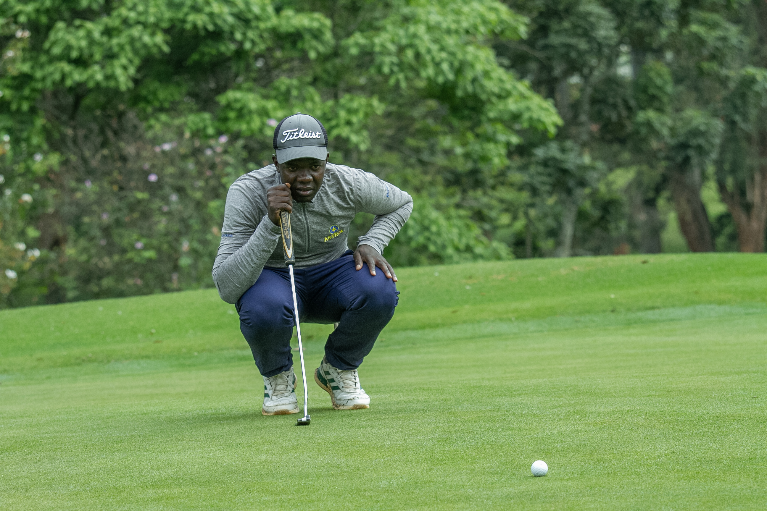 Deaf golfer Isaac Makokha during a training session at VetLab Sports Club in Nairobi