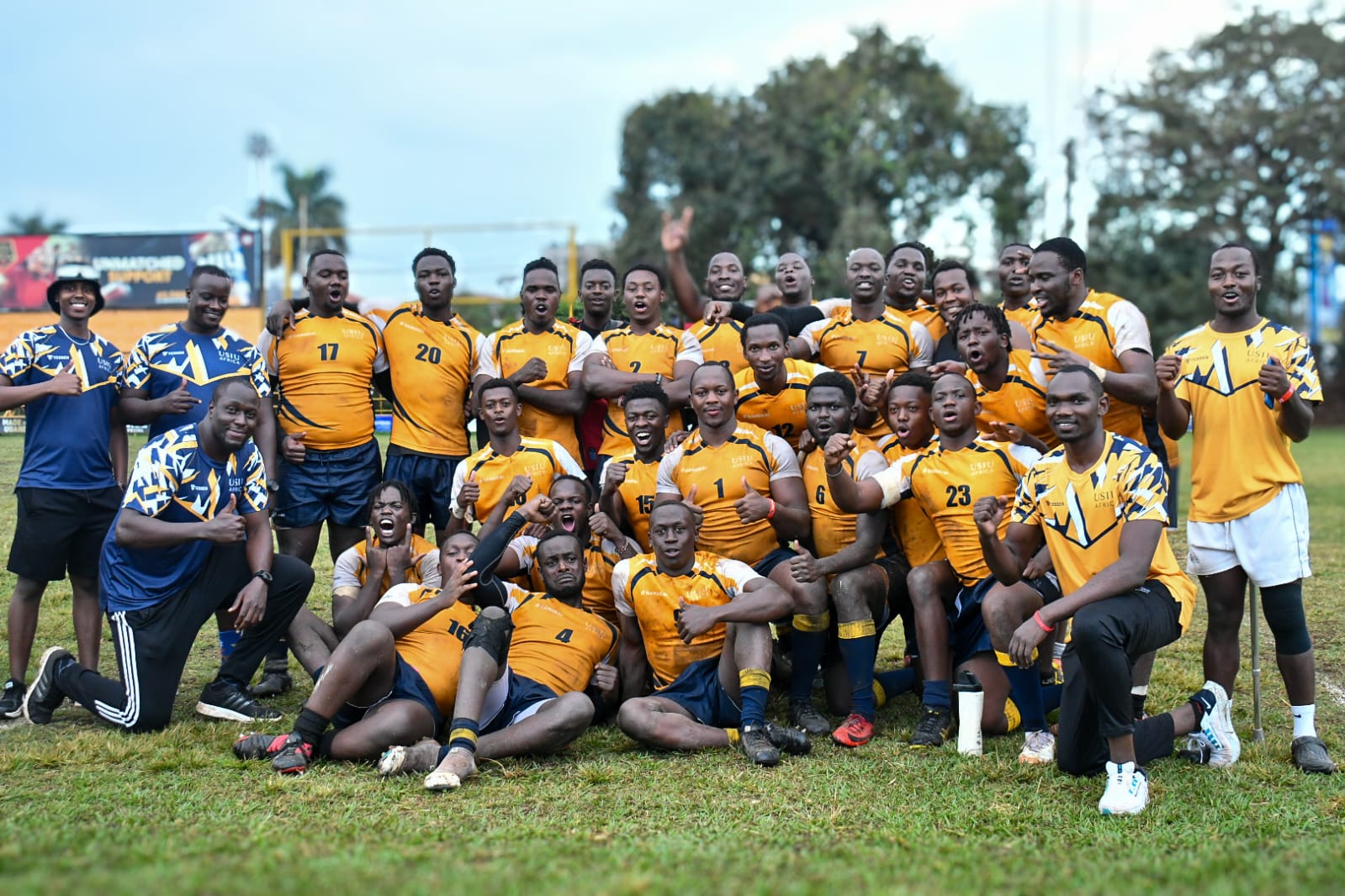 USIU-A players pose for a photo during the recent Impala Floodlit Tournament