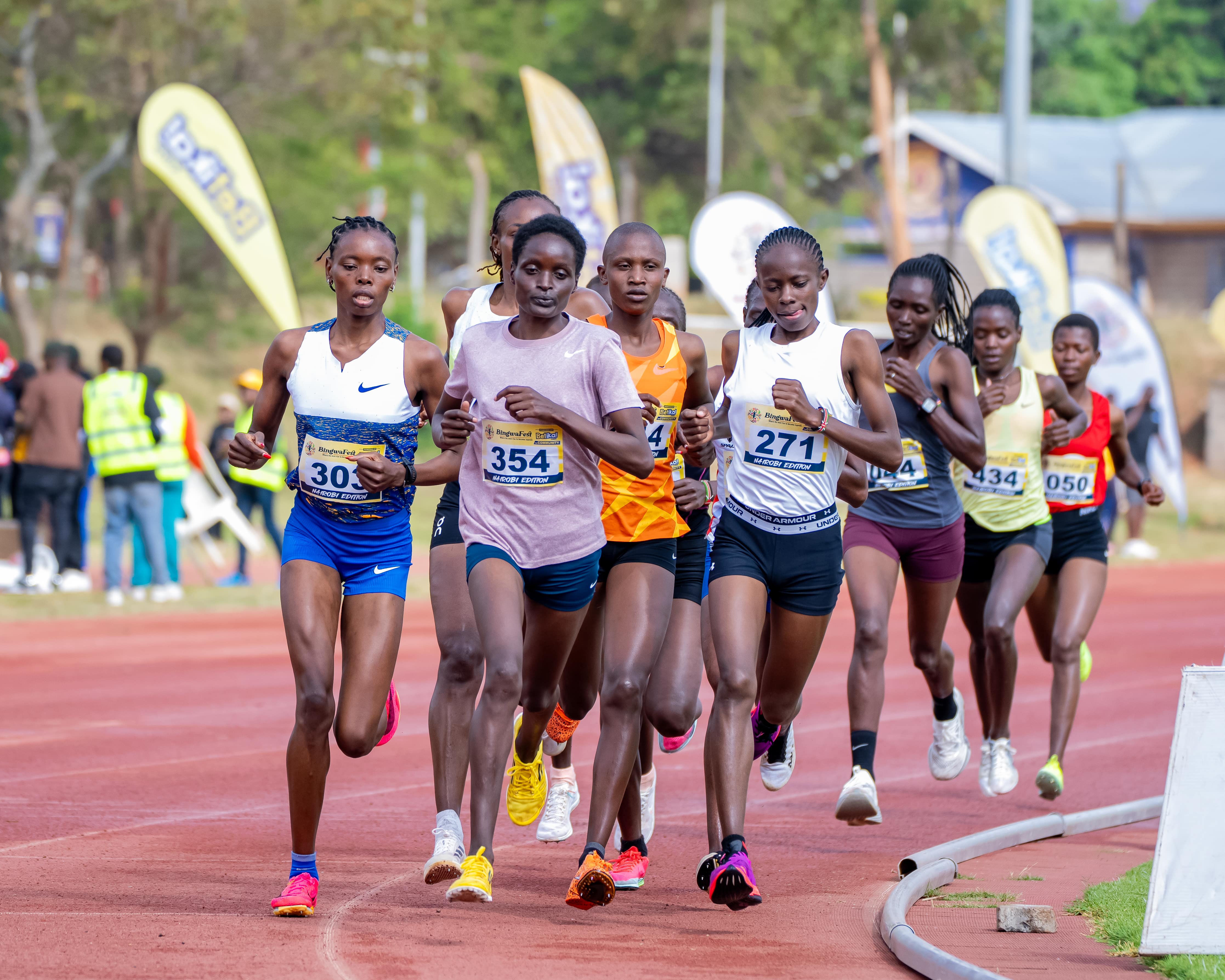 Women compete in the 10,000m at a previous BingwaFest meet