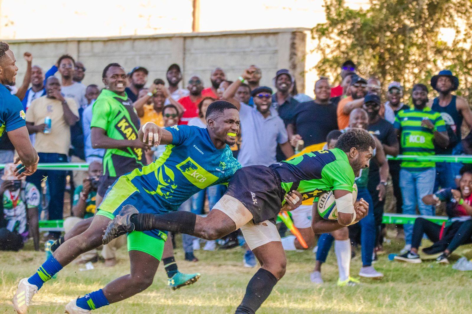 Kabras Jone Kubu scoring a try against KCB in a past match