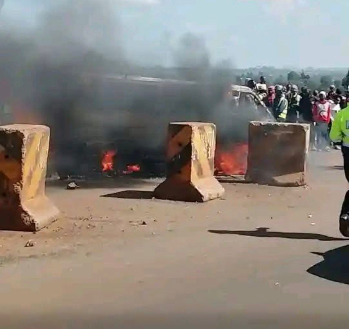 Matatu set on fire after killing rider in Kiambu