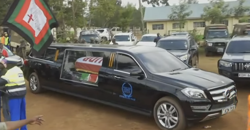 Final farewell: Jirongo’s body arrives in Lumakanda