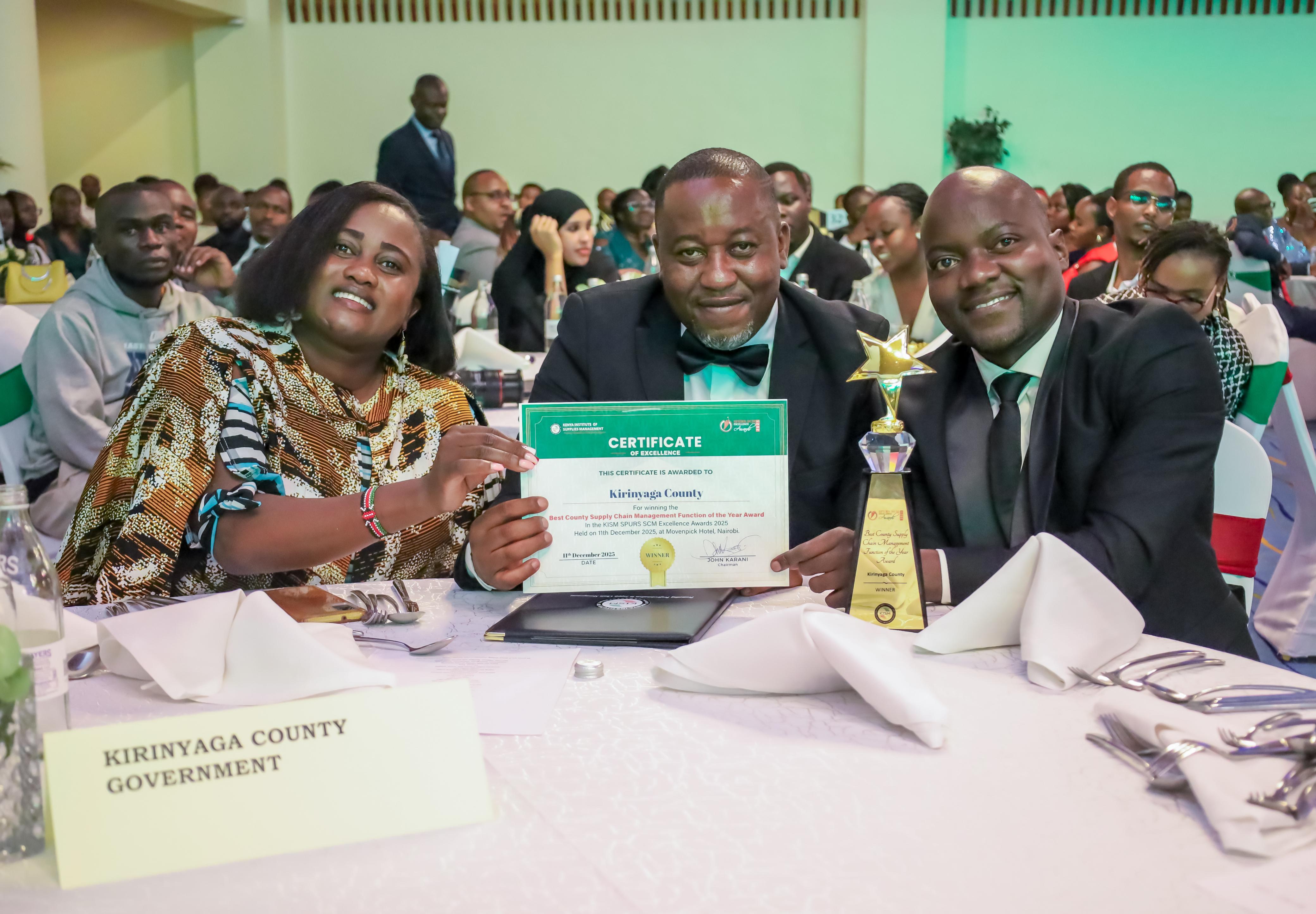 Win for Waiguru as Kirinyaga gets award for excellence in public procurement
