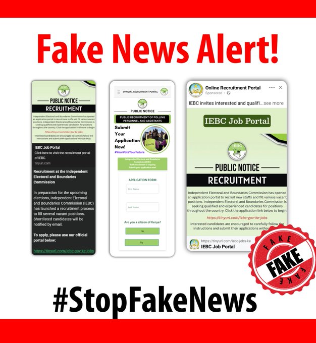 IEBC warns public against fake online job adverts