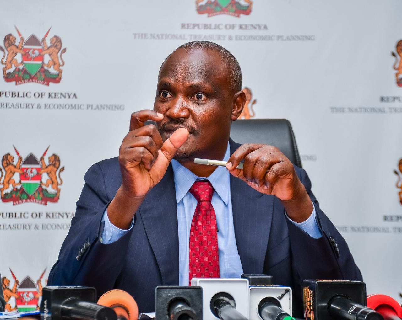 National Treasury CS John Mbadi during a press briefing