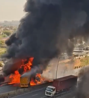Fuel tanker bursts into flames after accident along Southern bypass