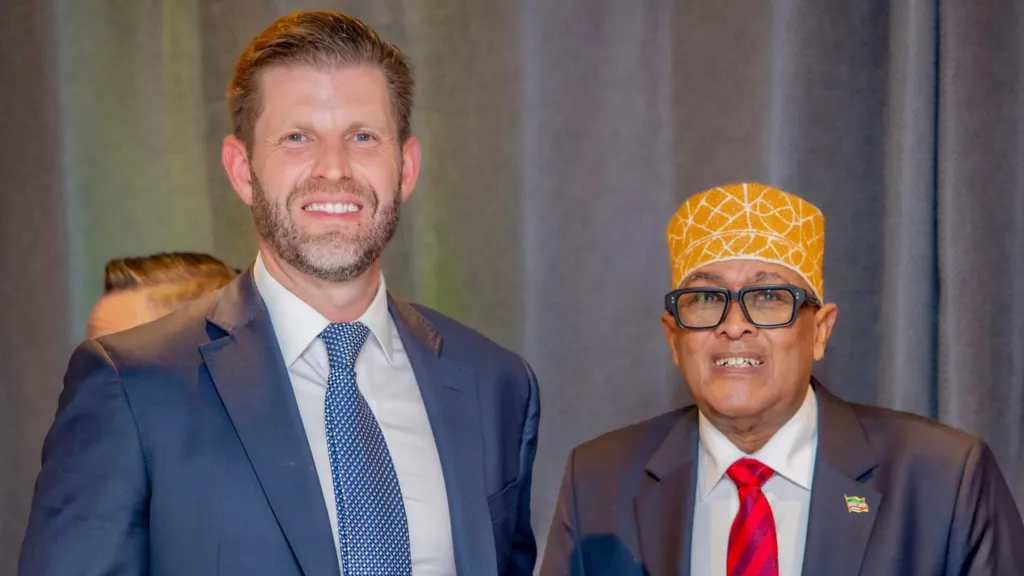 Somaliland president pitches business opportunities to Trump's son
