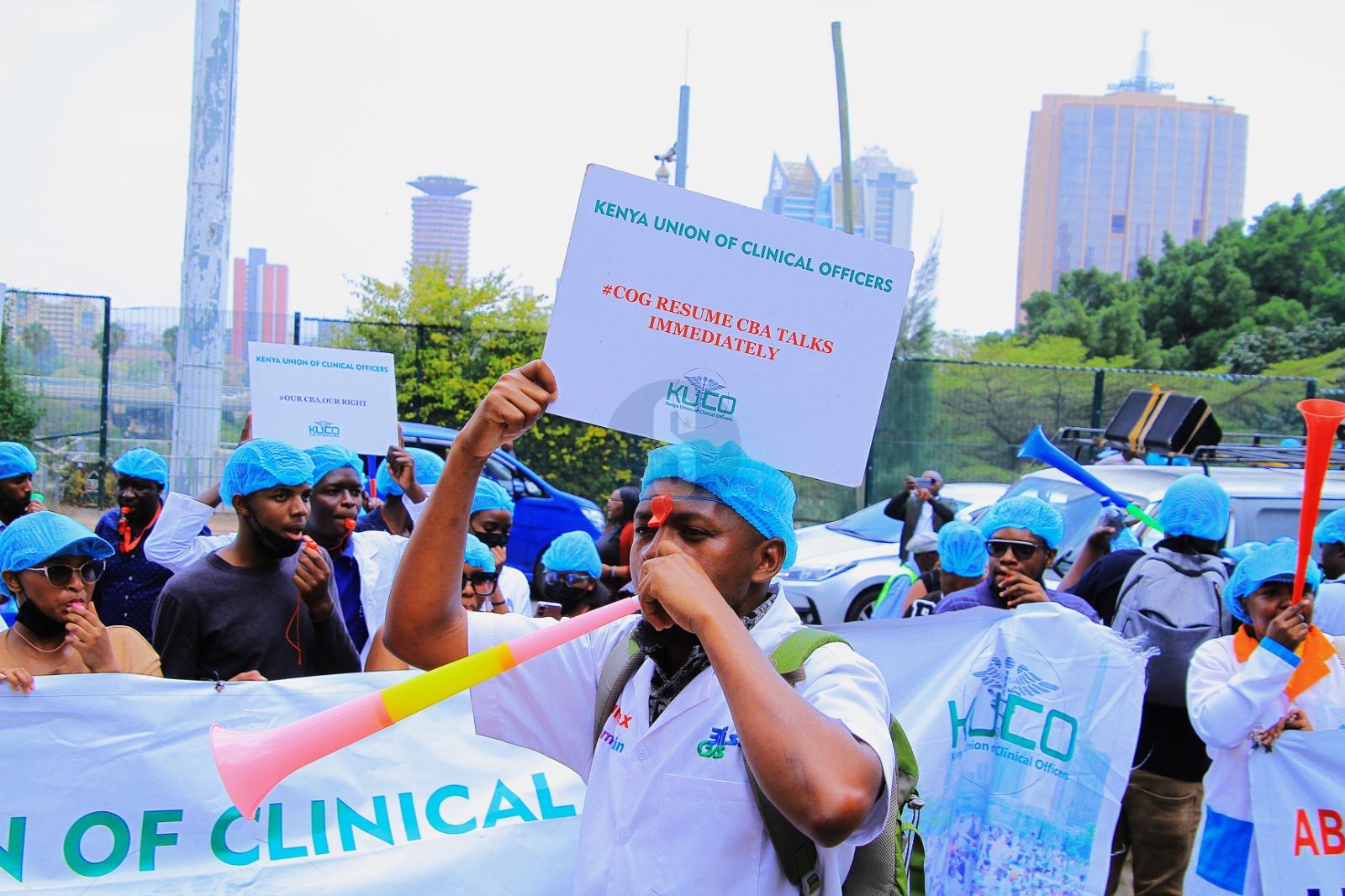[PHOTOS] Clinical officers take grievances to Afya House