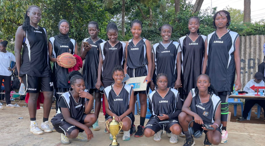 Kisii University's women's basketball team pose at the institution this week/ANGWENYI GICHANA
