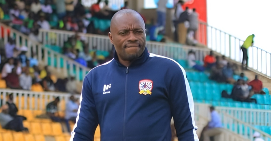 Shabana head coach Peter Okidi during a past KPL match at Gusii Stadium/SHABANA FC