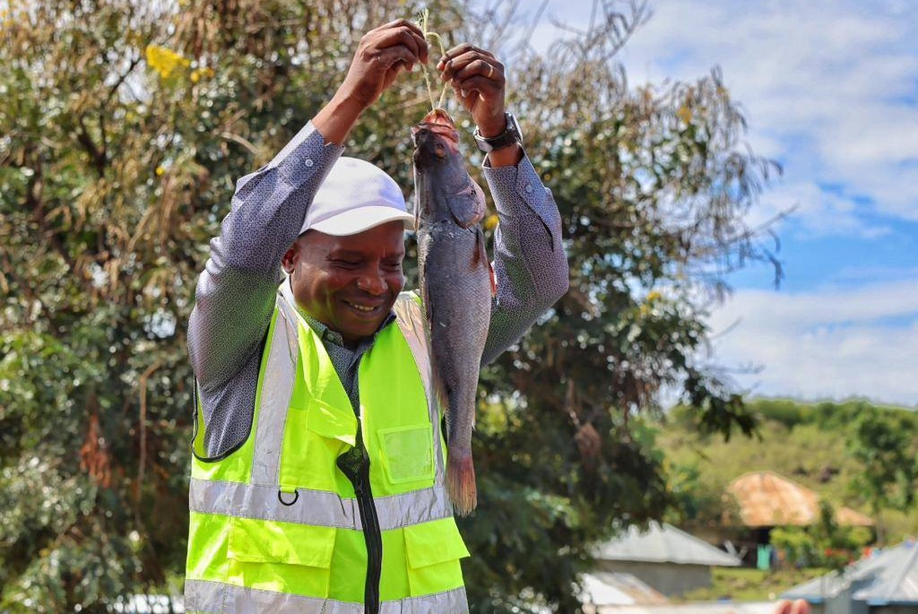 All smiles: Kindiki shows off massive fish gift