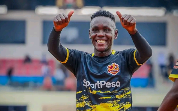 Joe Waithira celebrates his goal during a past KPL match/WAITHIRA FACEBOOK