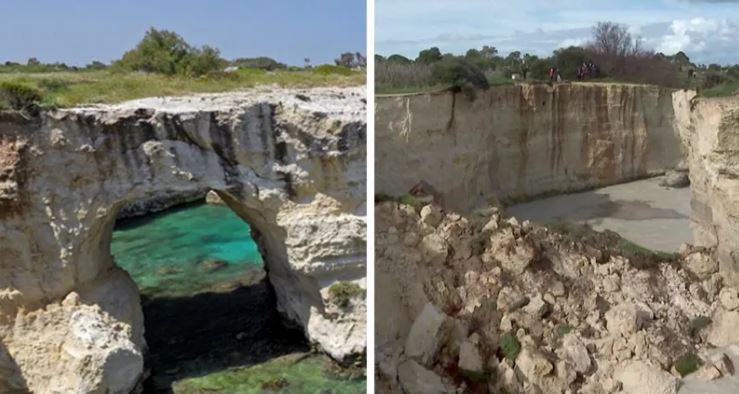 Italy's 'Lovers’ Arch' collapses into sea on Valentine's Day