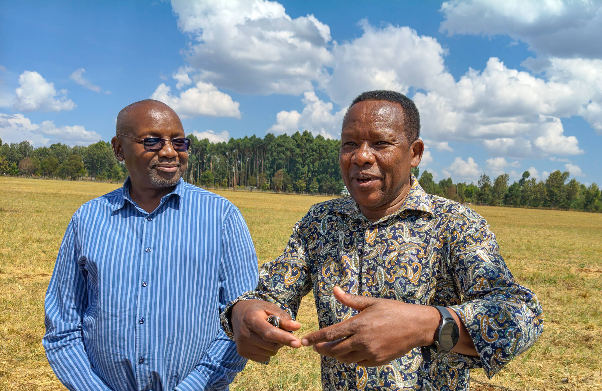 Sirikwa Classic meet director Barnaba Korir with head of technical Ibrahim Hussein at Lobo Village on Sunday