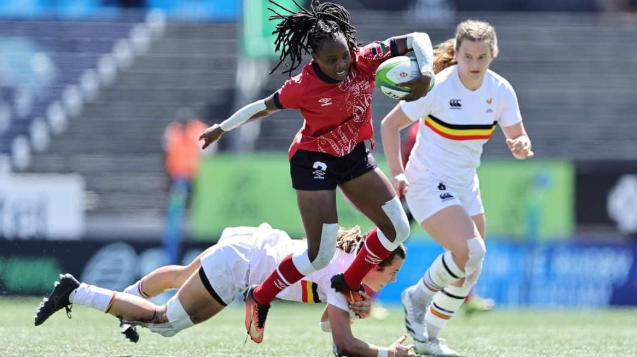 Kenya Lionesses' Judith Auma speeds past the Belgium defence in a past event/HANDOUT