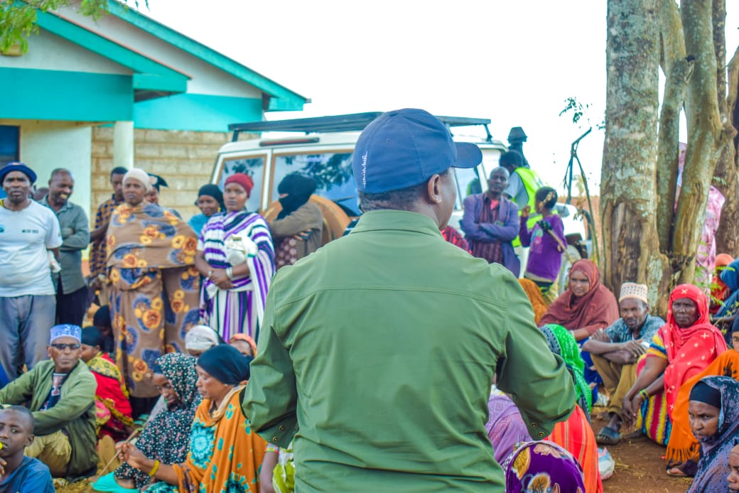 Drought stricken residents of saku receive food donation