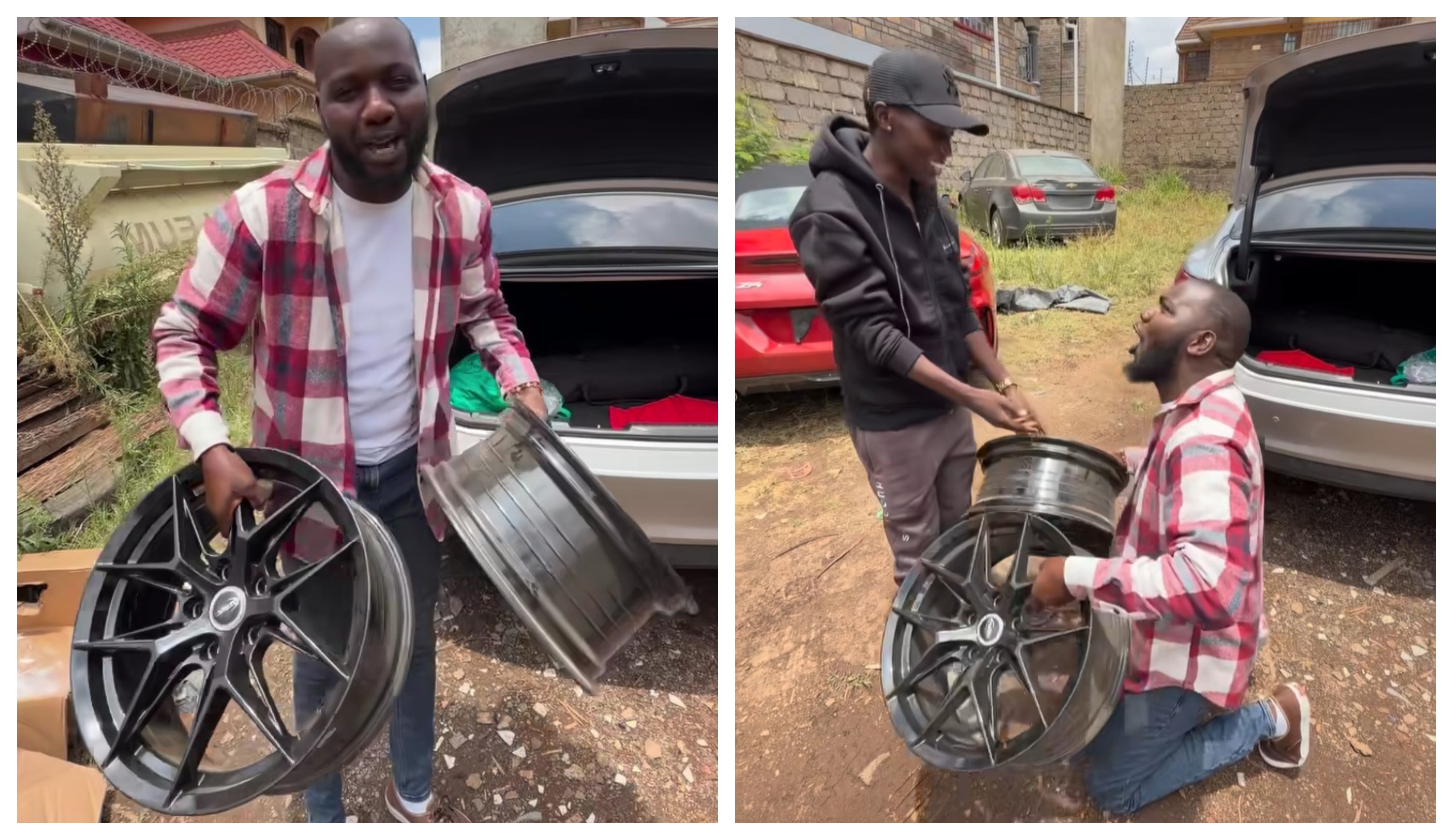 Milele FM’s Tony Mwirigi Kneels to Thank Kenyan Prince for Rims