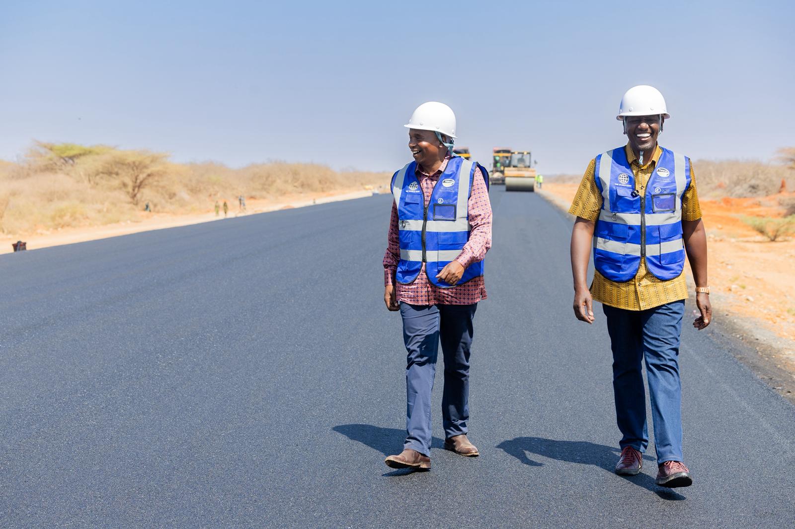 PHOTOS: Ruto, Kindiki check progress on Isiolo-Mandera road