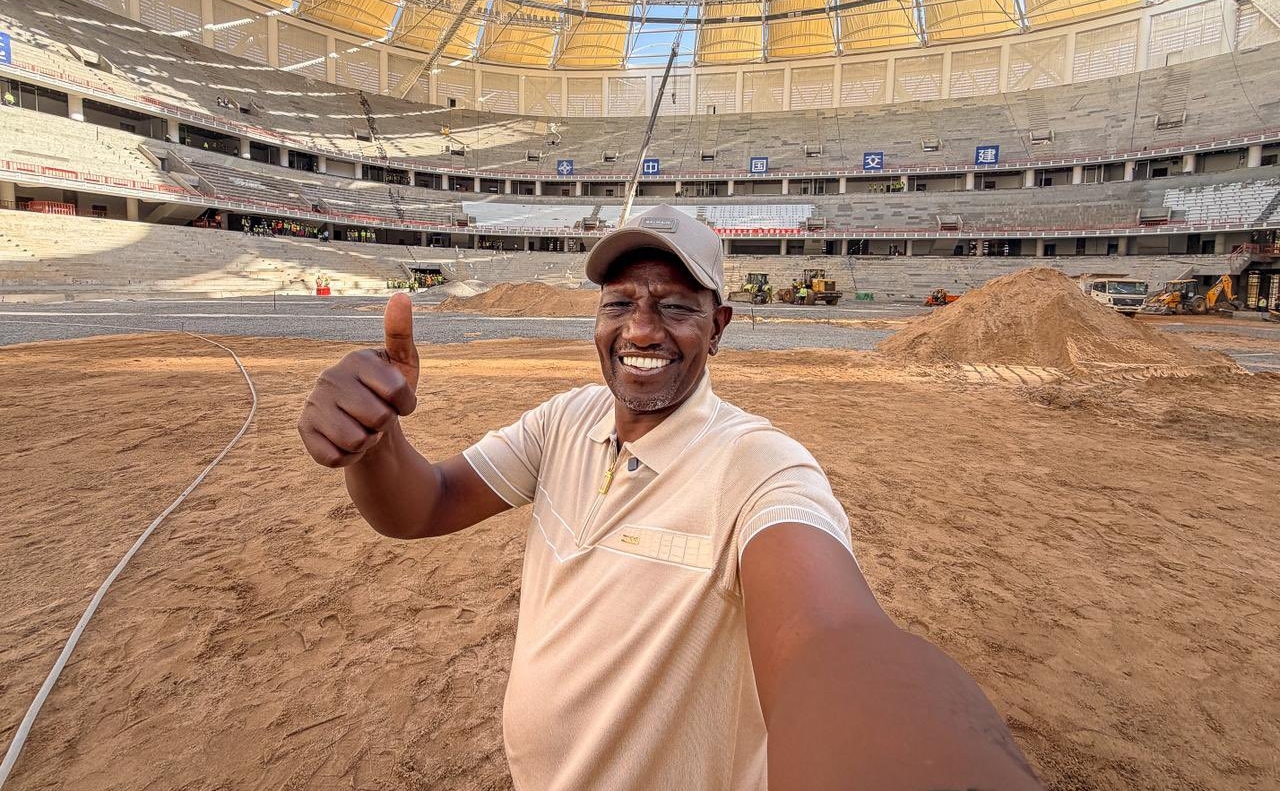 Ruto Shares Viral Selfie Tour of Massive Talanta Stadium Progress