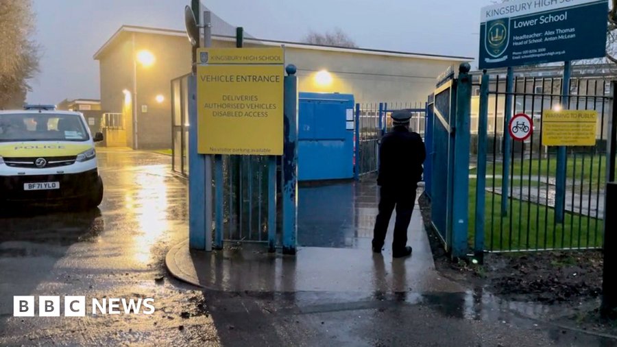 Boy, 13, arrested over double stabbing at school