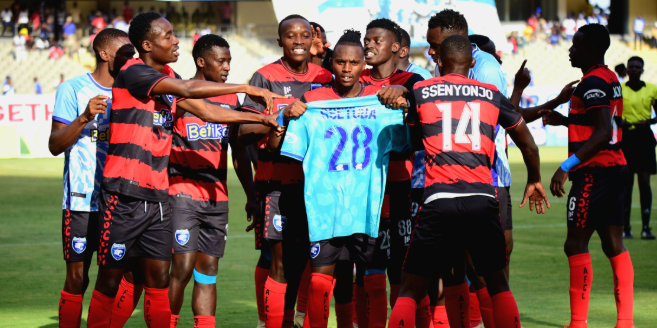 AFC Leopards players celebrate during a previous match/HANDOUT