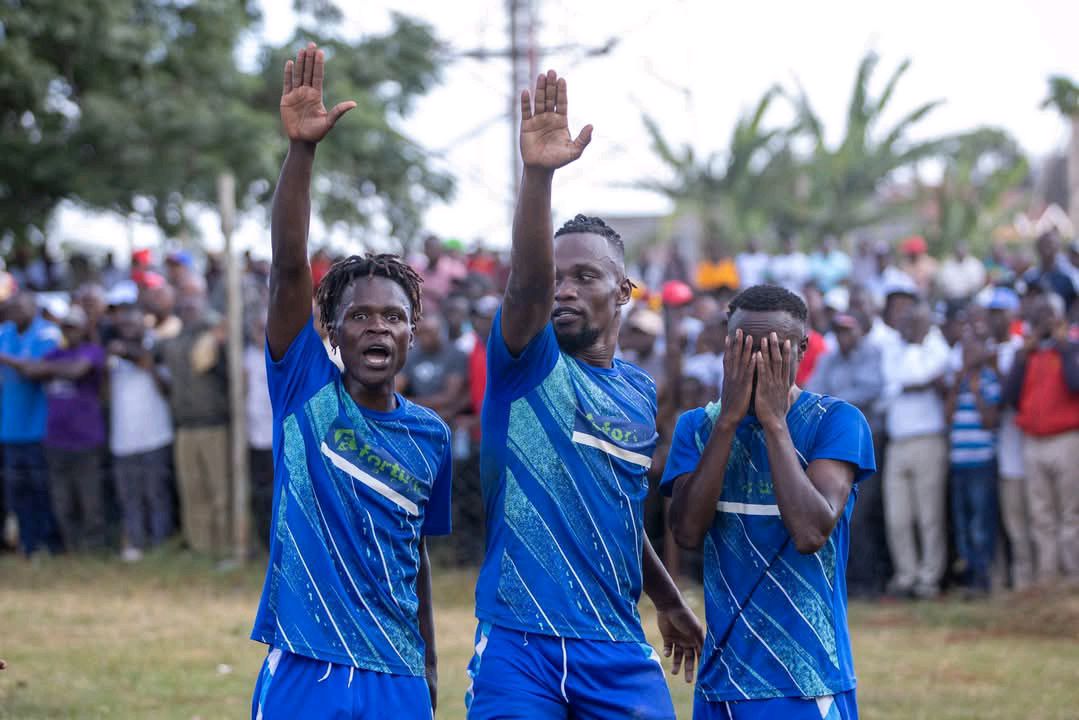 Fortune Sacco players celebrate during a recent match