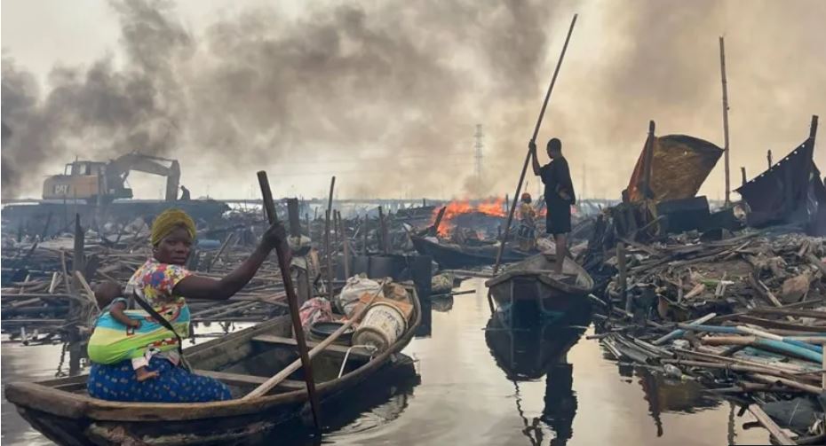Shanties in a Lagos lagoon: Bulldozed and burnt