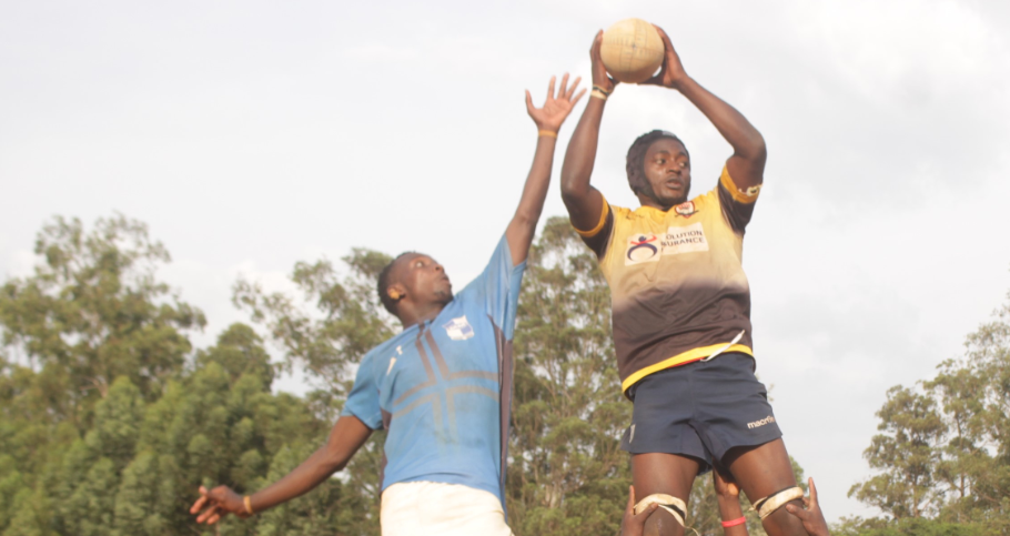 Paul Amenya of Kisii Rugby goes for the ball during a lineout in their game against Mean Machine/ANGWENYI GICHANA
