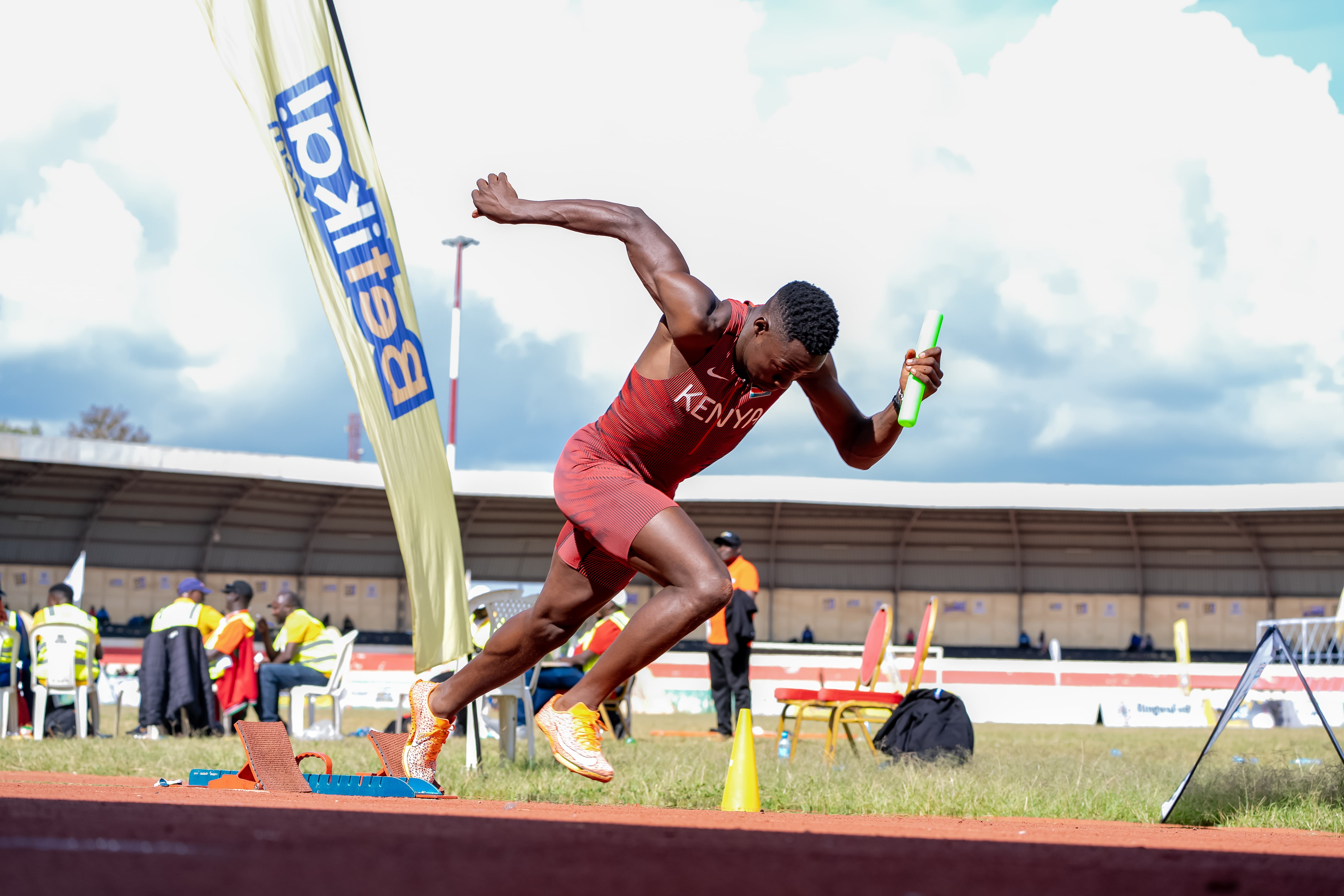 Wiseman Were takes off during the Central Region edition of BingwaFest at Kinoru Stadium