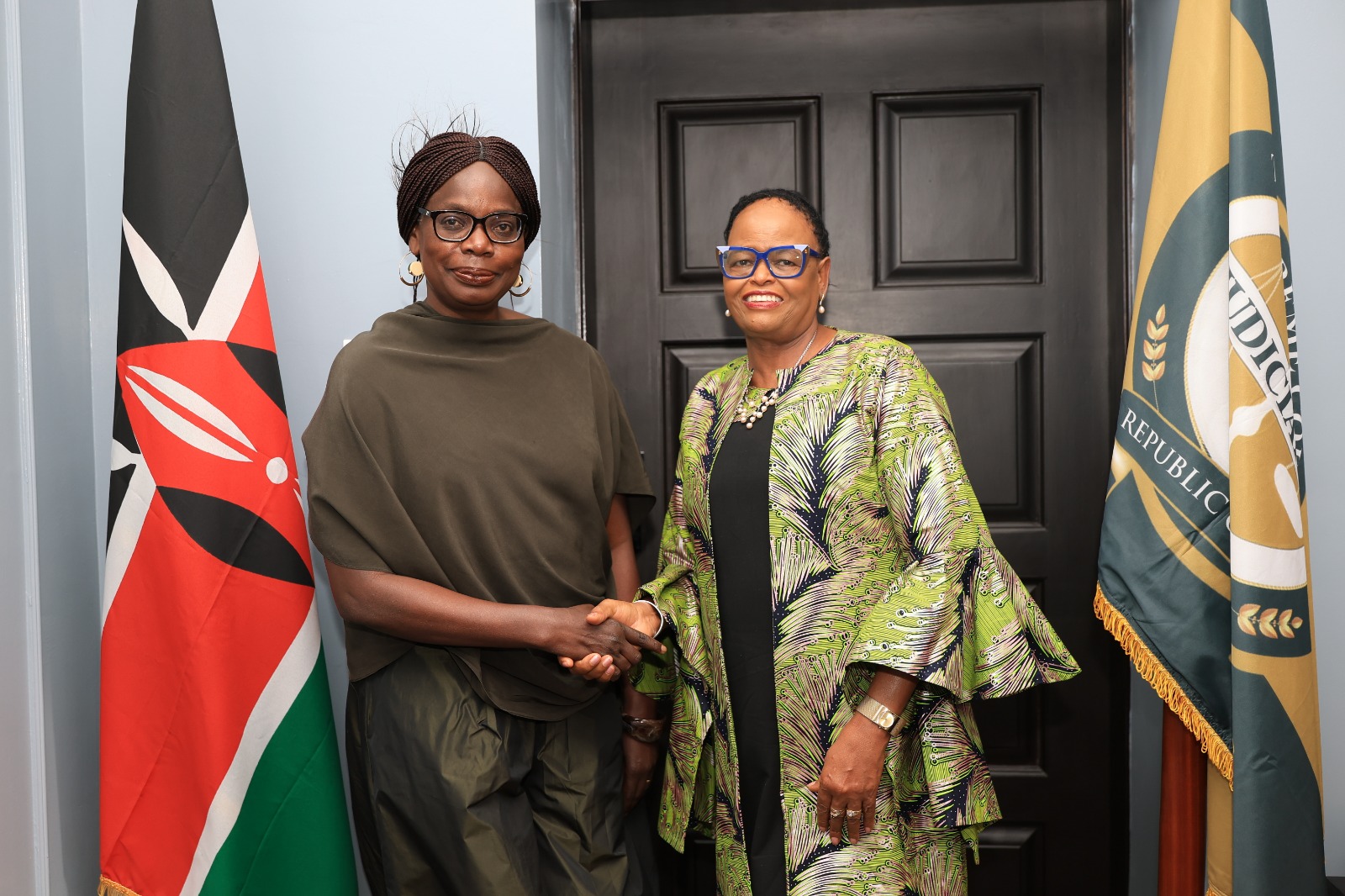 CJ Koome hosts Judge Okowa as Kenya backs her bid for full ICJ term