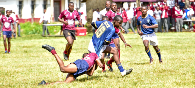 Action between Nairobi and Lenana schools at the Nairobi regional final at Jamhuri High school/ HANDOUT