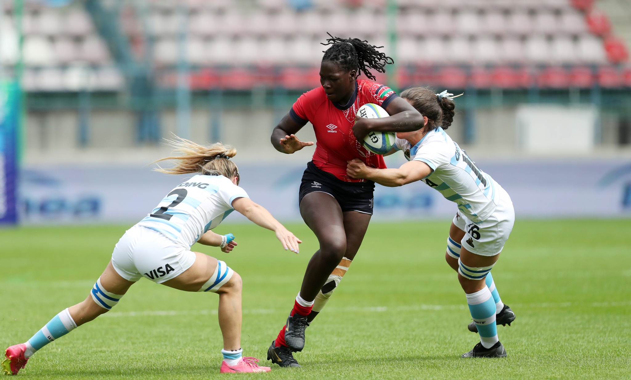Phoebe Atieno in action against Argentina during  a past match