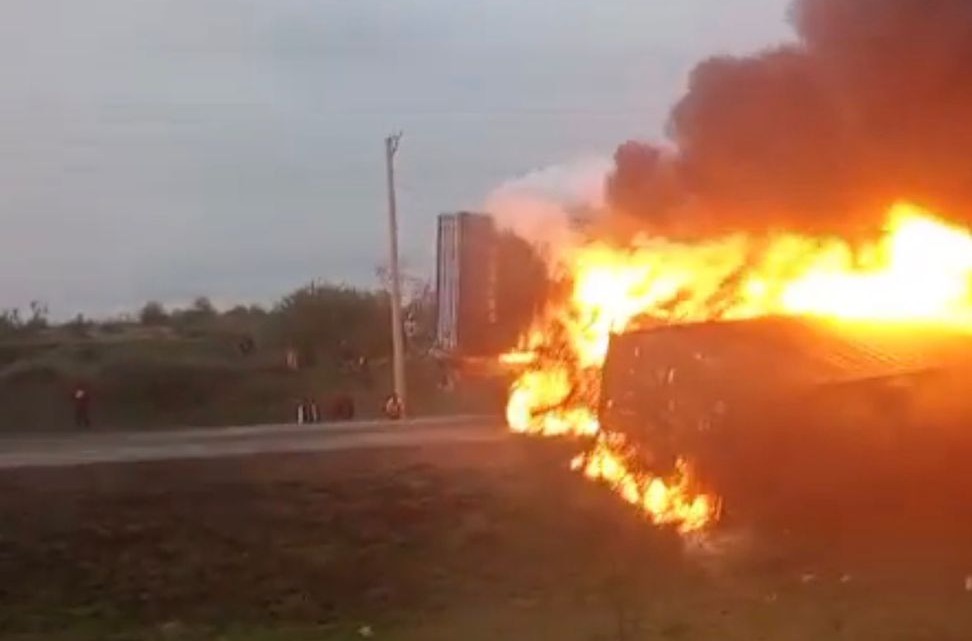 Trucks collide, burst into flames along Mombasa Road